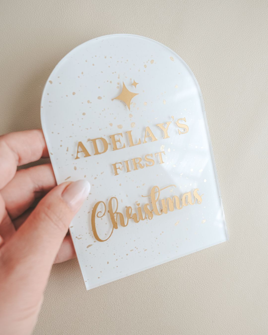 First Christmas Plaque Personalised - Arch or Round