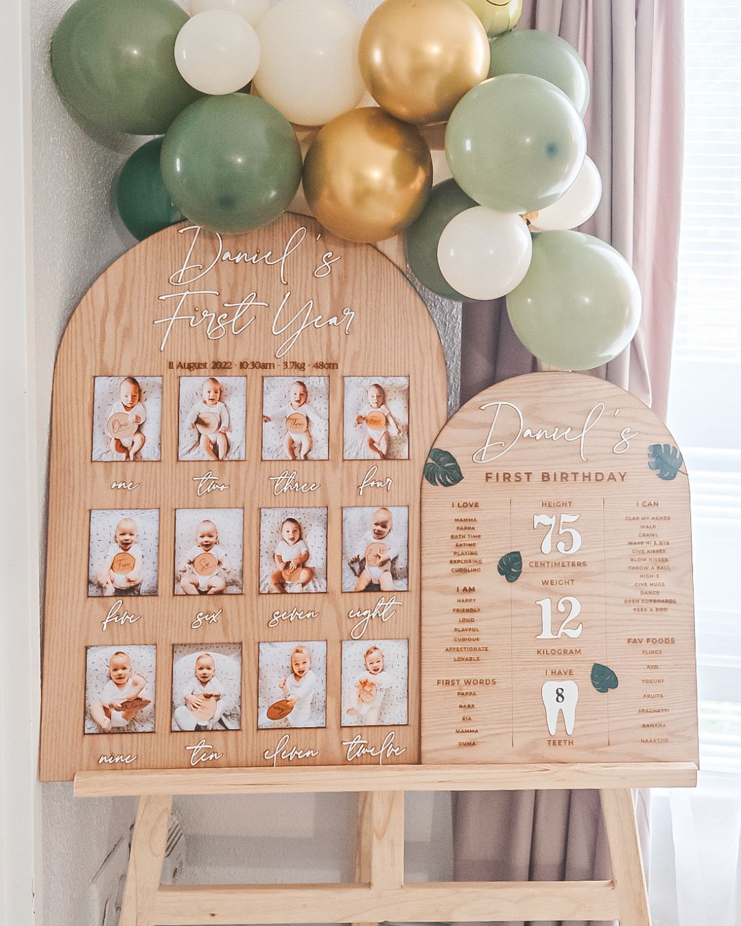 First Birthday Milestone Board