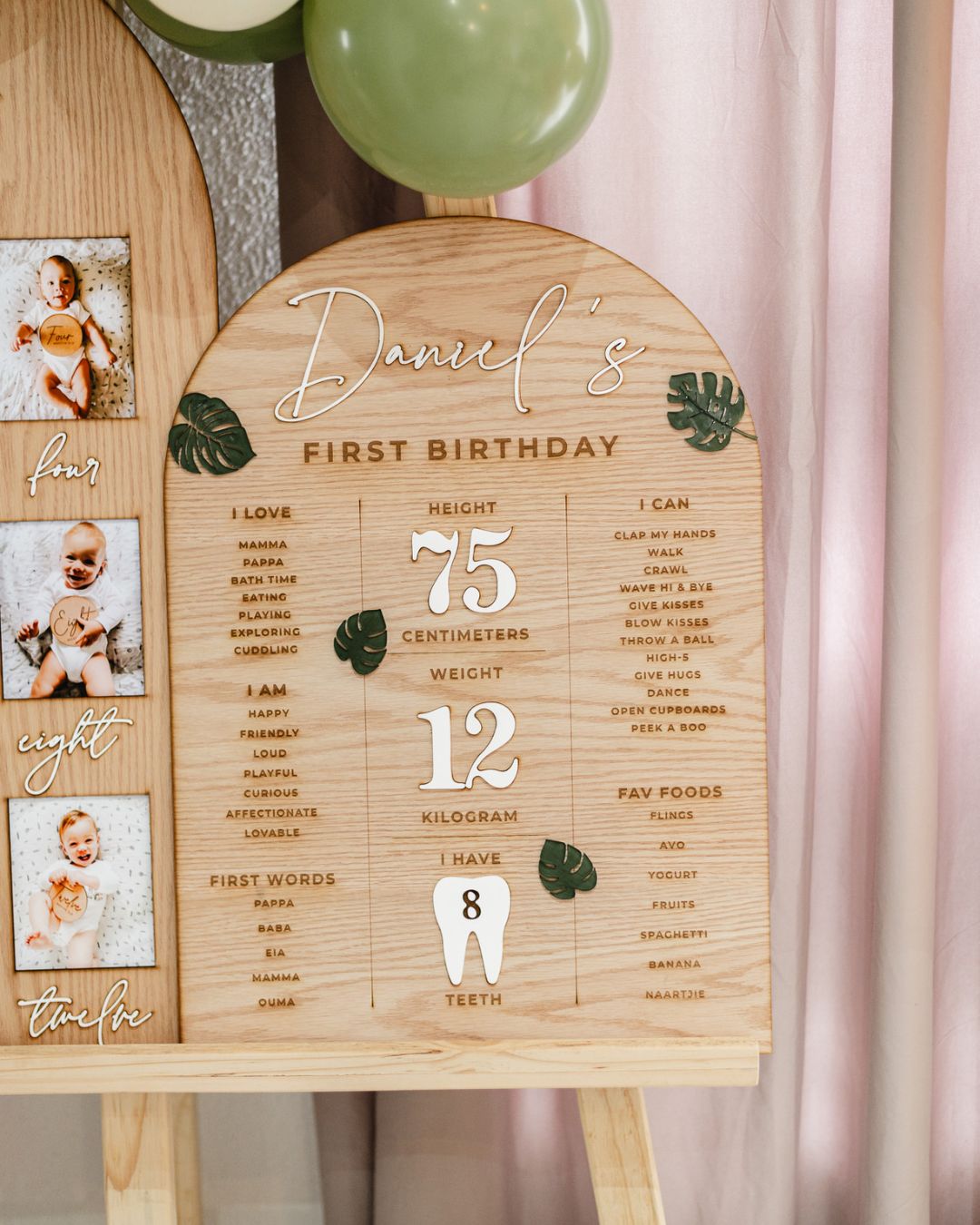First Birthday Milestone Board