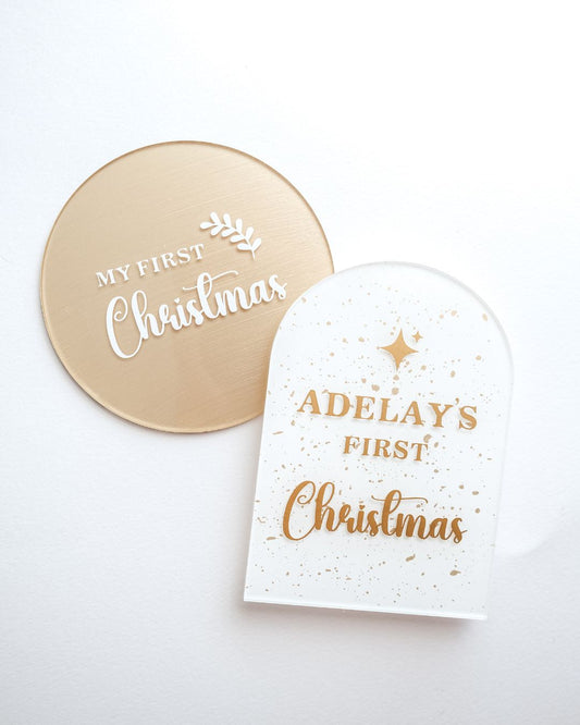 First Christmas Plaque Personalised - Arch or Round