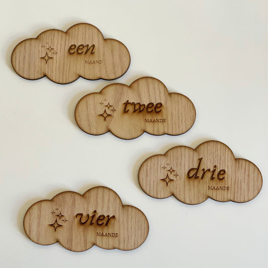 Wooden Cloud Milestone Set